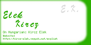 elek kircz business card